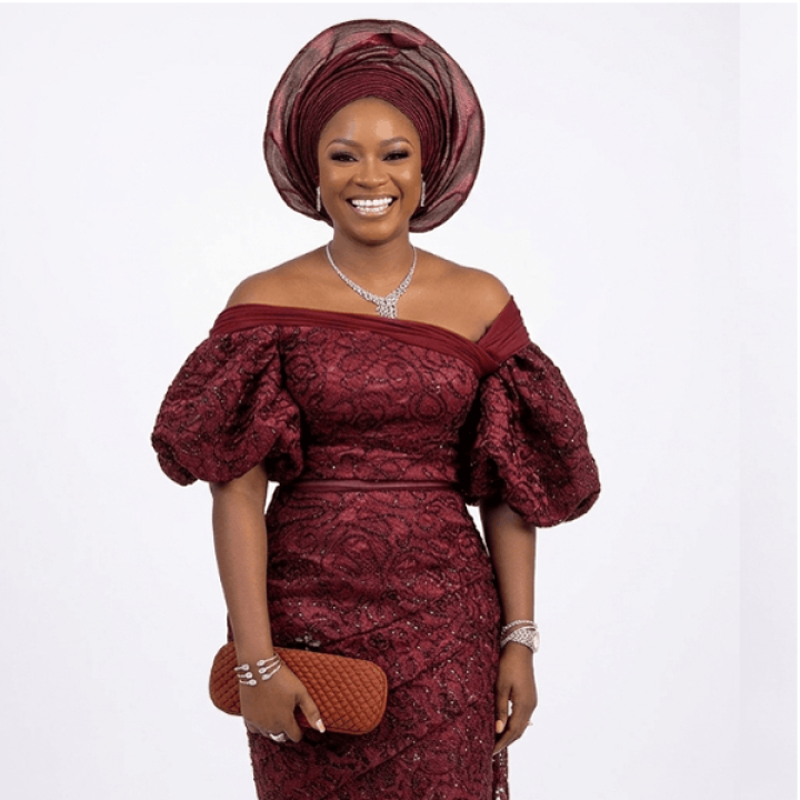 Luxury lace Aso Ebi dress, African wedding guest dress